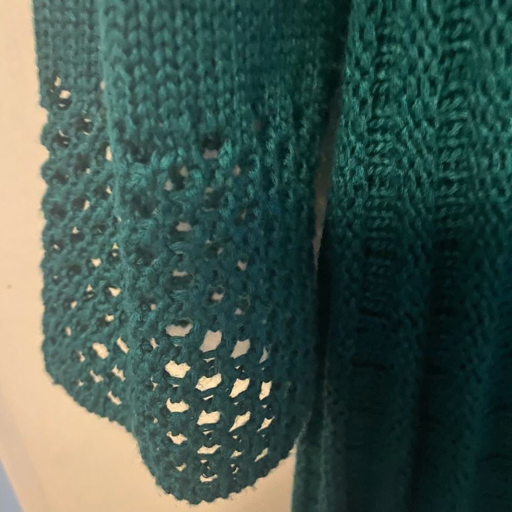 Fever long green knitted cardigan - Picture 6 of 8